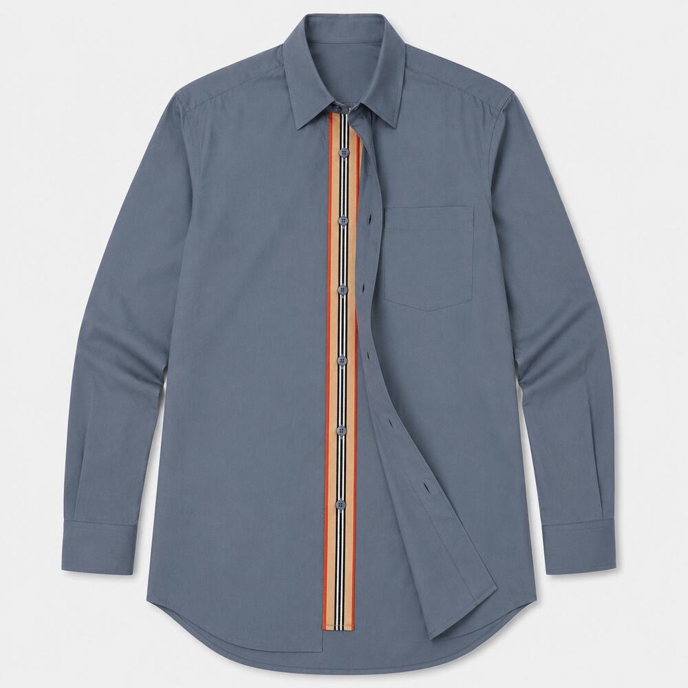 Burberry men’s blue shirt with icon stripe L